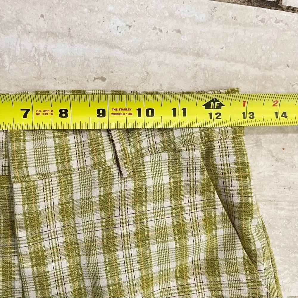 Daisy Street Green Yellow Juniper Plaid Split Hem Trousers US Small - Image 12