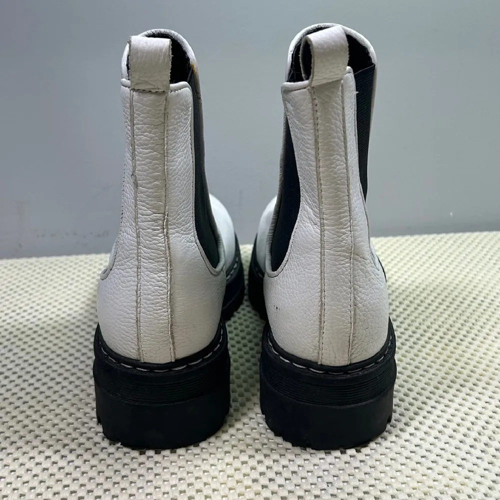 Marc Fisher MLPrivi White Leather Chelsea Boots Platform‎ Lug Sole Womens 6.5M - Image 3