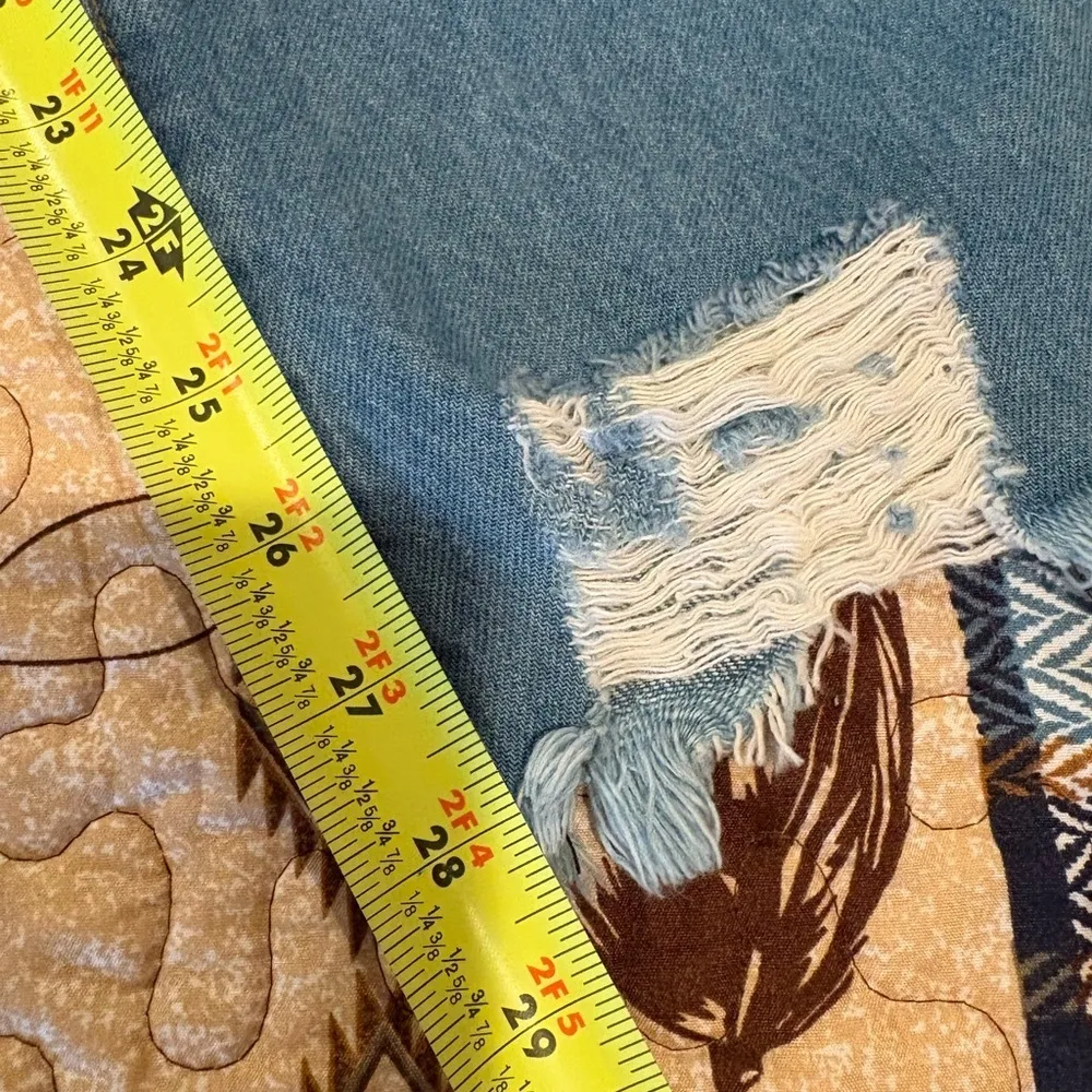 Muselooks Jeans Junior 9 Distress Slim Boyfriend Fit High Rise Raw Hem NWT Blue Size undefined - Image 8