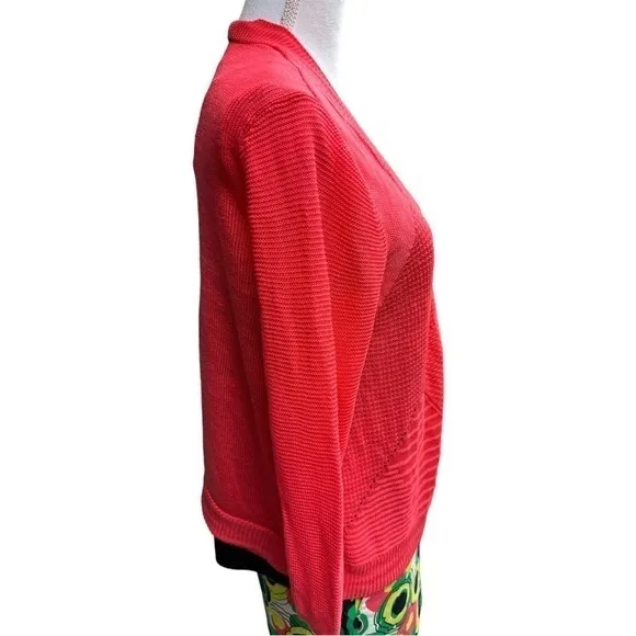 Worthington Drape Orange Cardigan Sweater Novelty Stitching‎ Size XL Career Work - Image 4