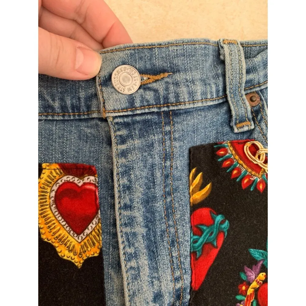 Levi’s Re plus denim shorts medium 10 high rise cut off re done - Image 4