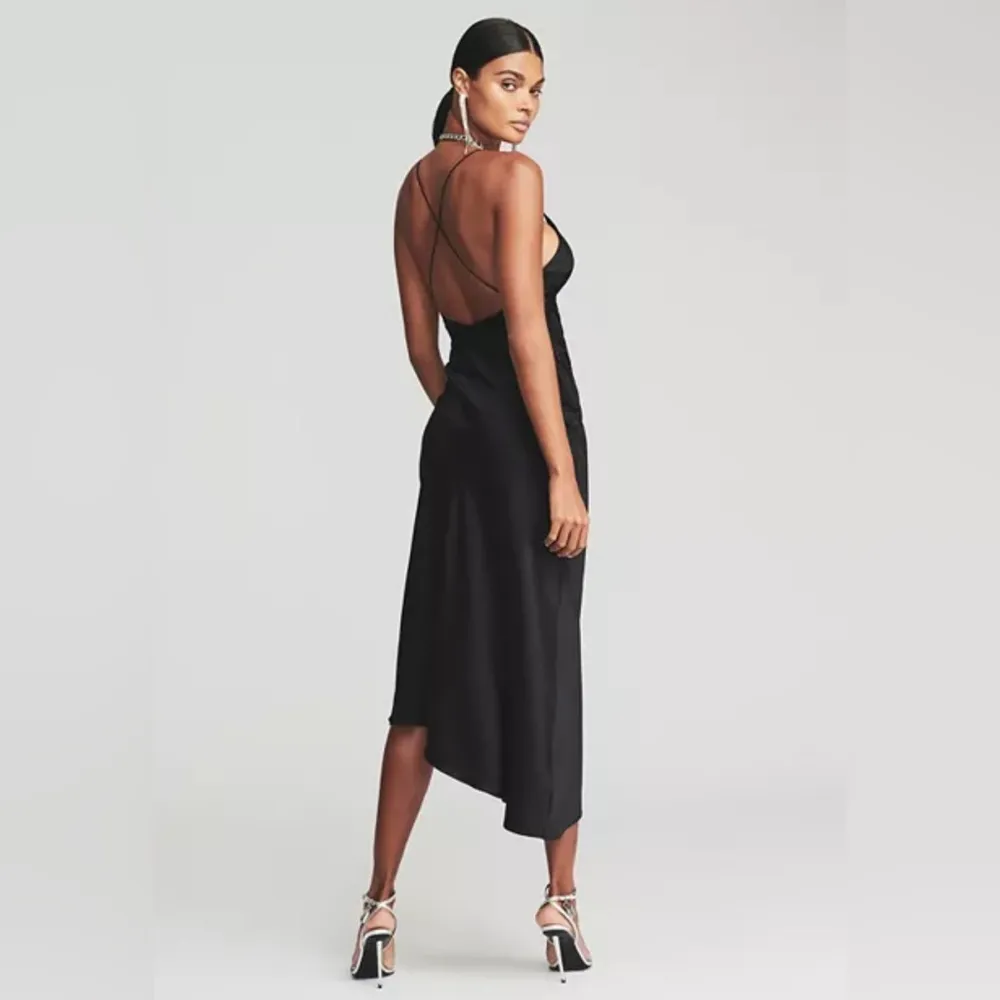 SER.O.YA Emma Sleeveless Silk Stretch Dress in Black, NWT, Size M Black Size M - Image 6