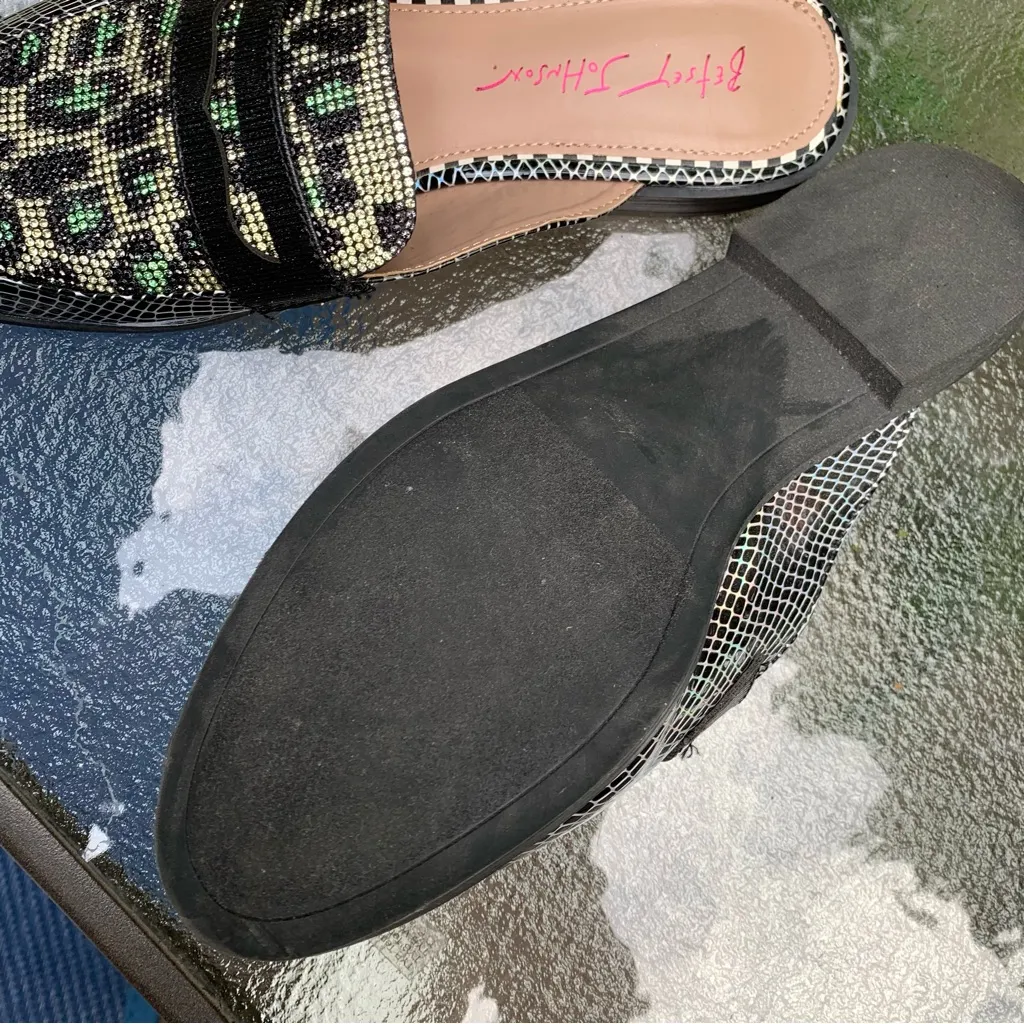 Betsey Johnson Markerr/Marko Animal Print Penny Loafer Slides 7.5 Shoes EUC - Image 4