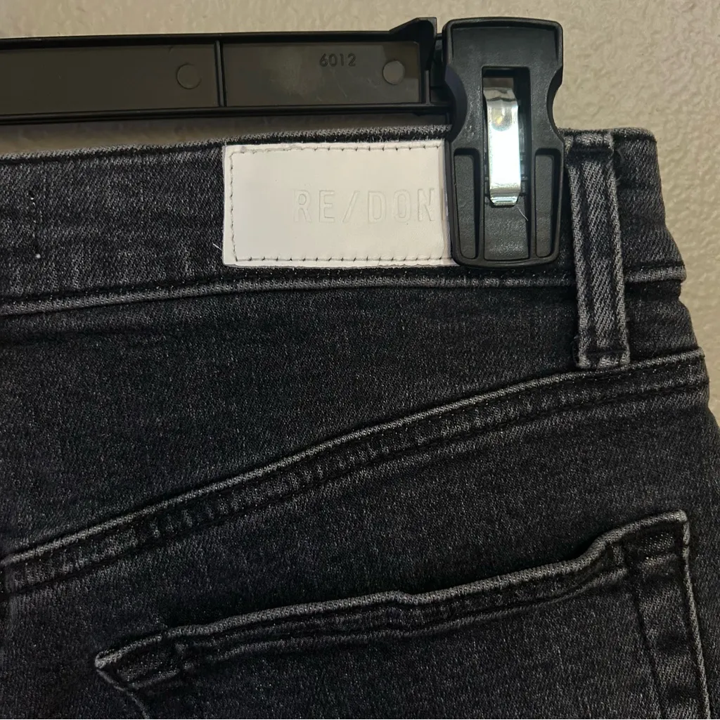 Re/Done 70s High Rise Stove Pipe Black Straight Leg Denim Jeans Women’s Size 29 - Image 9