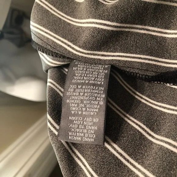 Suzy Shier Striped Shirtdress Sz L Black White - Image 7