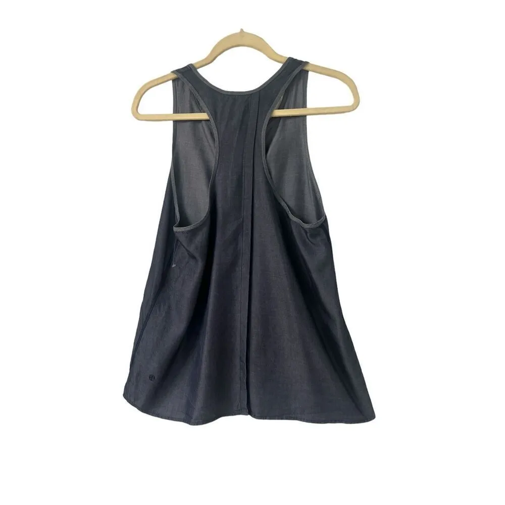 Lululemon “All tied up” open back tank top blue denim - Image 2