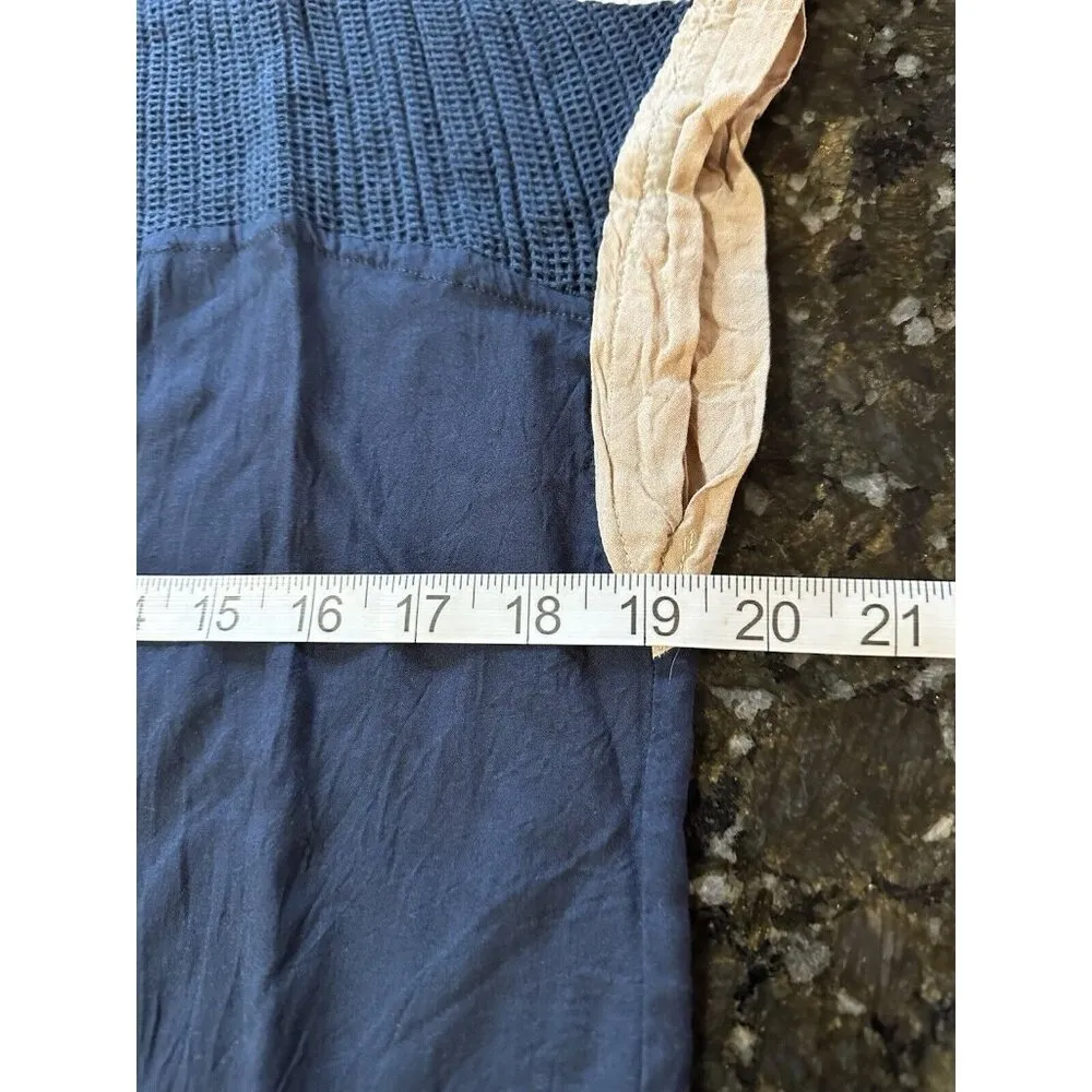 Jets By Jessika Allen Beach Cover Up Kaftan Dress Striped Sheer Swim Beach Sz 8 Blue - Image 6