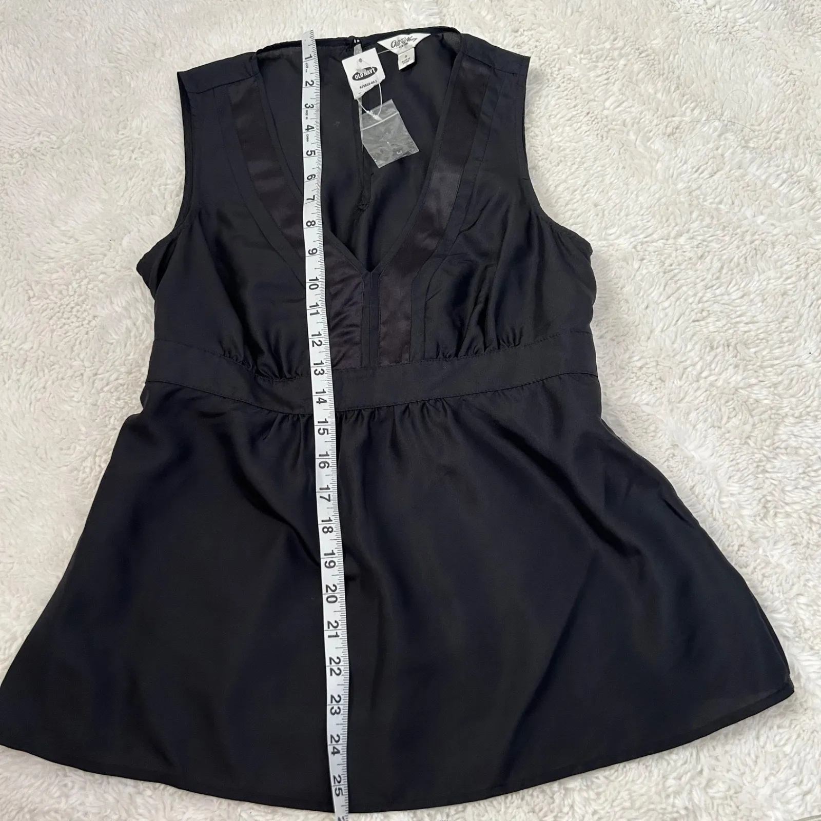Old Navy Sz S 100% Silk Black Y2k Going Out Top Peplum Preppy Grunge Whimsigoth - Image 4