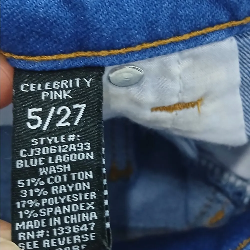 Celebrity Pink Cuffed Denim Booty Shorts Size 5/27 Blue Cut Off Daisy Dukes - Image 10