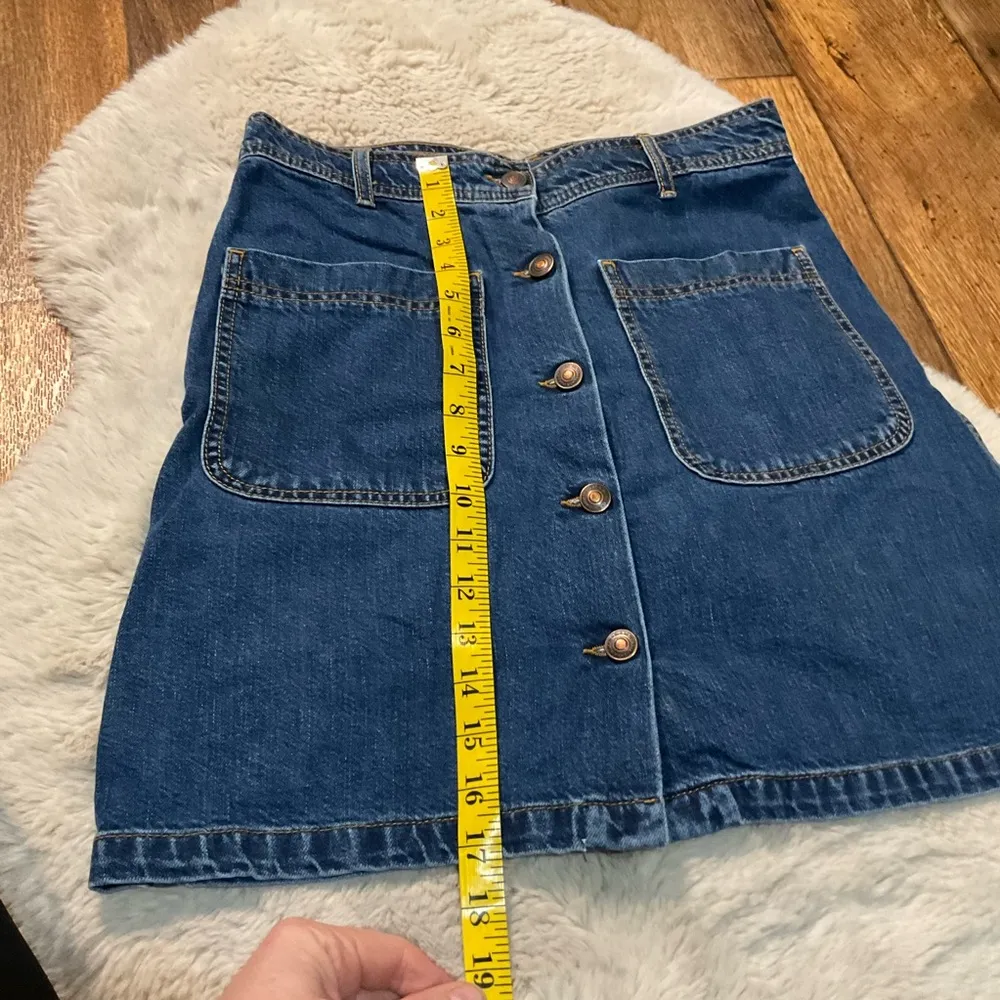 Zara Womens Skirt Size Medium Blue Cotton Comfort Front Pockets Denim Short Mini - Image 5