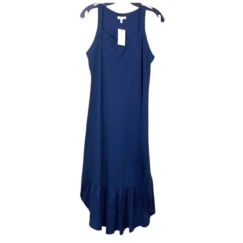 ella moss Mina Midi Dress Sleeveless Size Medium Mood Indigo Color - Image 5