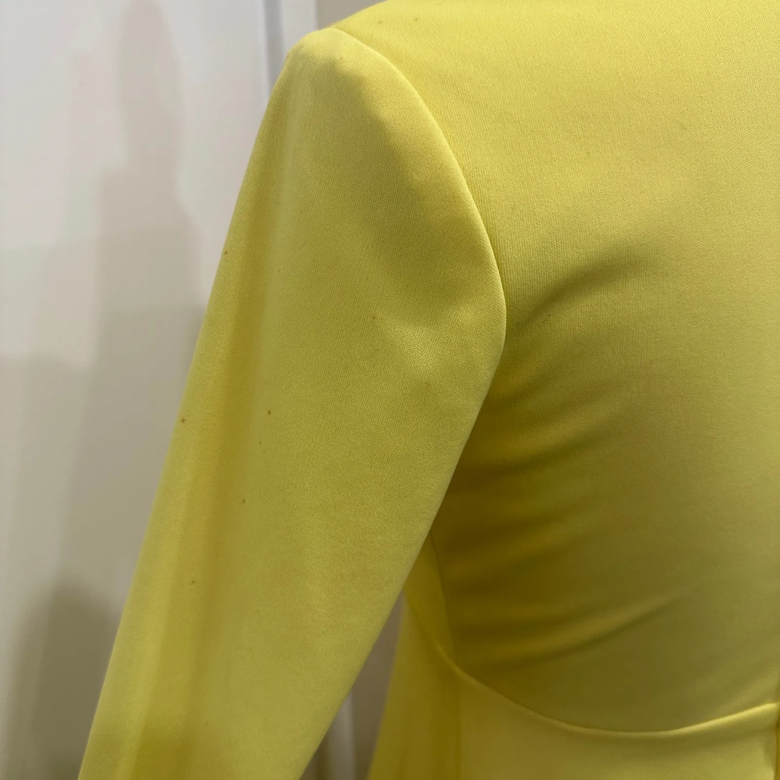 Vintage 1970s Victorian Edwardian Revival Yellow Lace Neck Maxi Dress Costume XS - Image 13