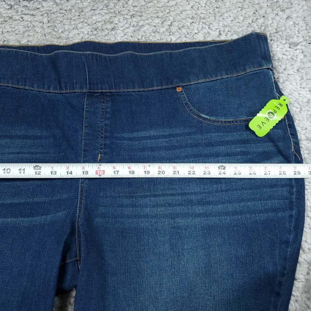 Logo By Lori Goldstein Pull On Legging Jeans Size 32WP Petite Dark Wash Blue - Image 11