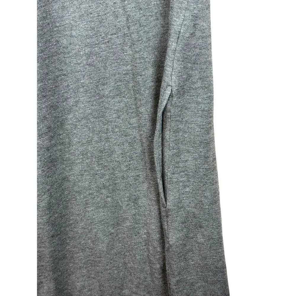 Velvet Gray Long Sleeve Dress with Red and Blue Trim Casual s - Image 3