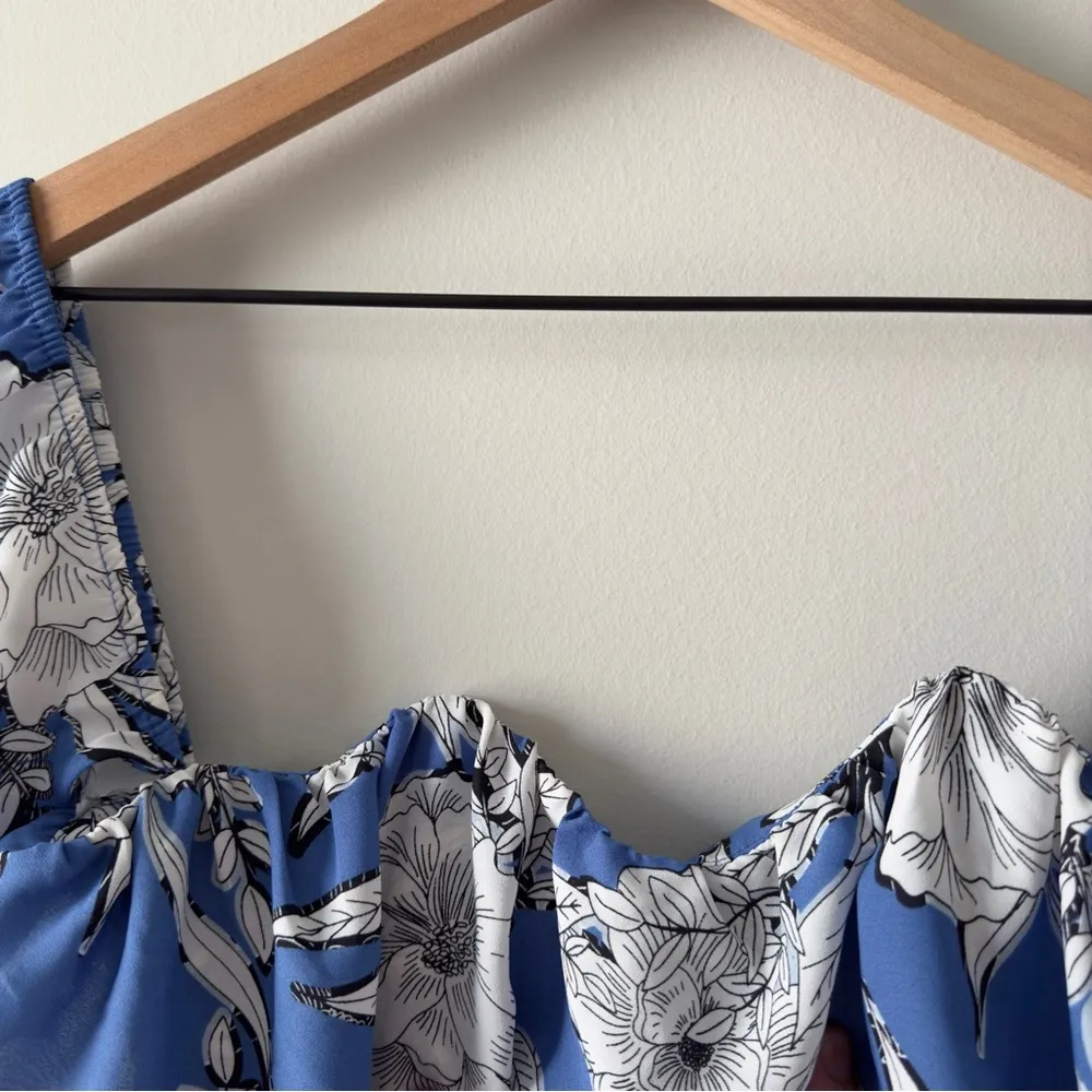 Lovers + Friends off the shoulder lace hem top floral sweetheart neckline wire S - Image 9