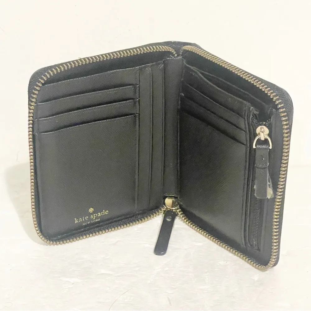 Kate Spade Black Leather Full Zip Multi Slot Wallet - Image 3
