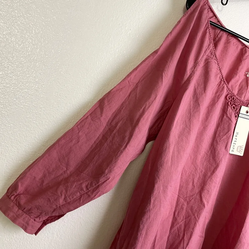 Hartford Womens Cold Shoulder Tunic Top Pink Long Sleeve Cotton Womens Size 5 - Image 5