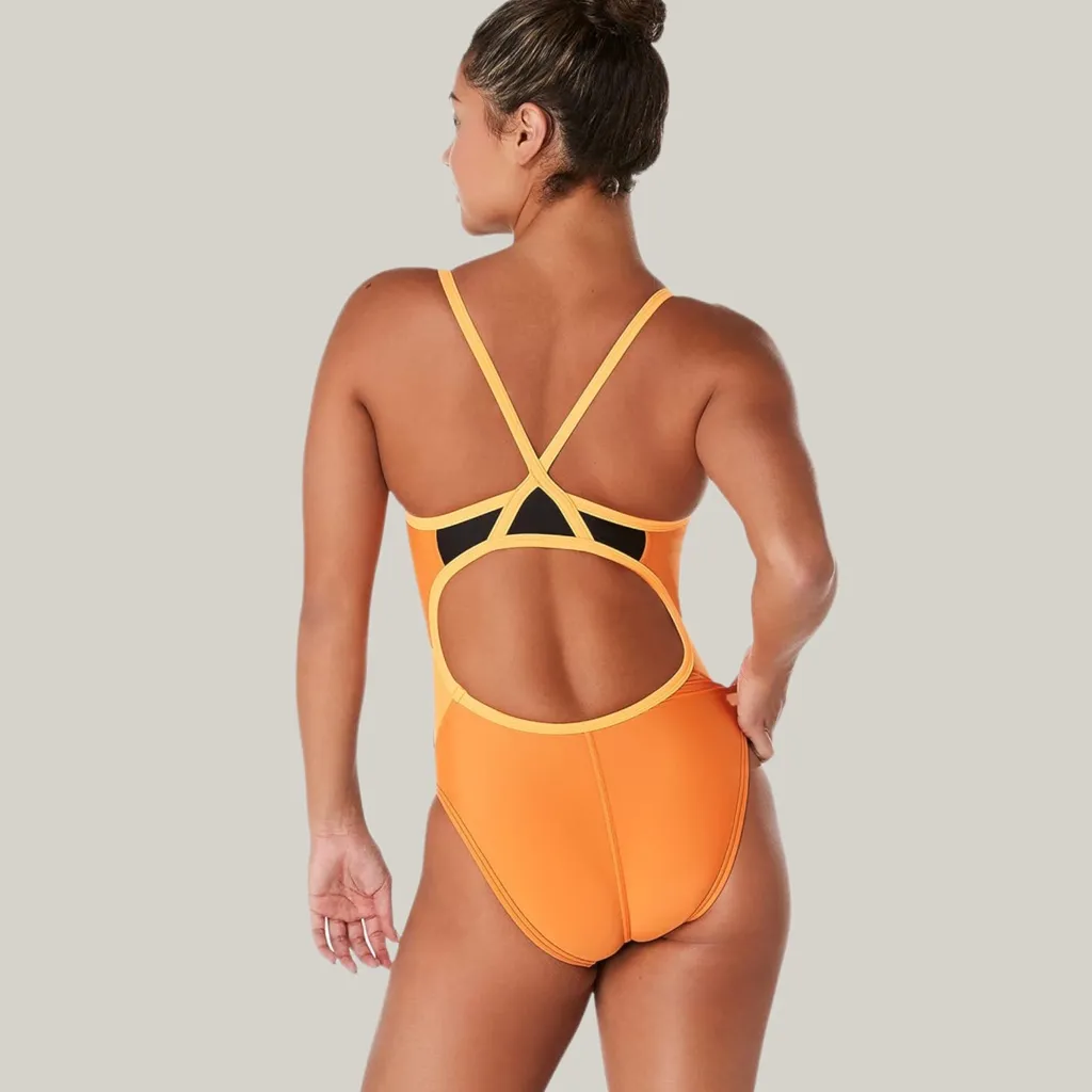 NWT Speedo One Piece Prolt Flyback Solid One Piece Swimsuit- 8 - Image 3