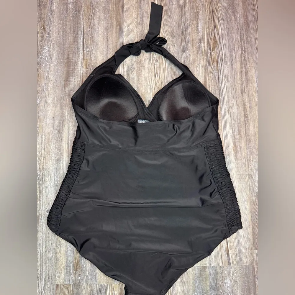 Beach Bump by Motherhood Womens Maternity One Piece Black Swim Suit Size XL - Image 2