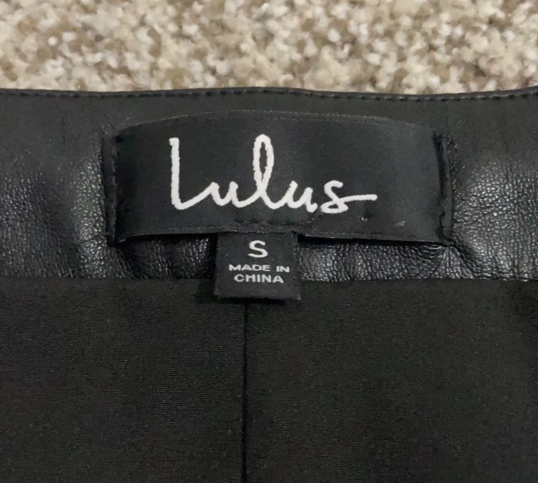 Lulu’s Black Pleather Mini Skirt Small - Image 5