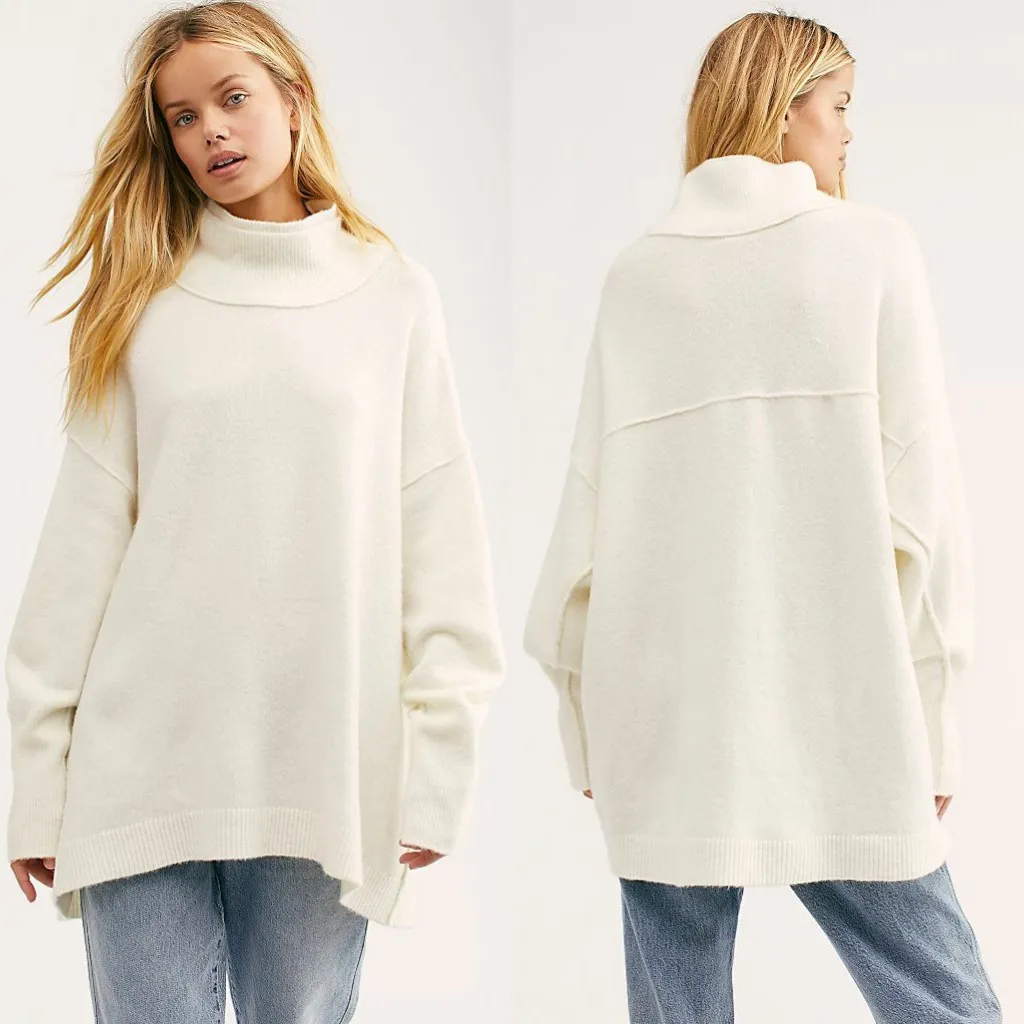 Free People Afterglow Mock Neck Oversized Sweater - Image 3