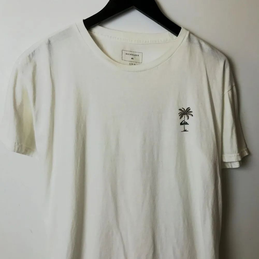 Quiksilver T Shirt Surf Palm Tree Double Sided Graphic Tee Short Sleeve L - Image 12