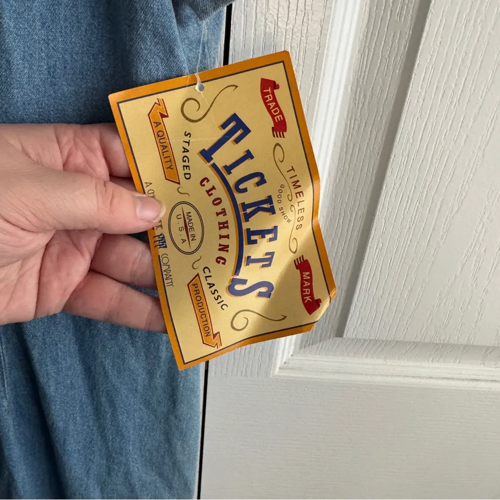 Timeless Good Show Tickets Clothing vintage denim dress size 10P Blue - Image 5