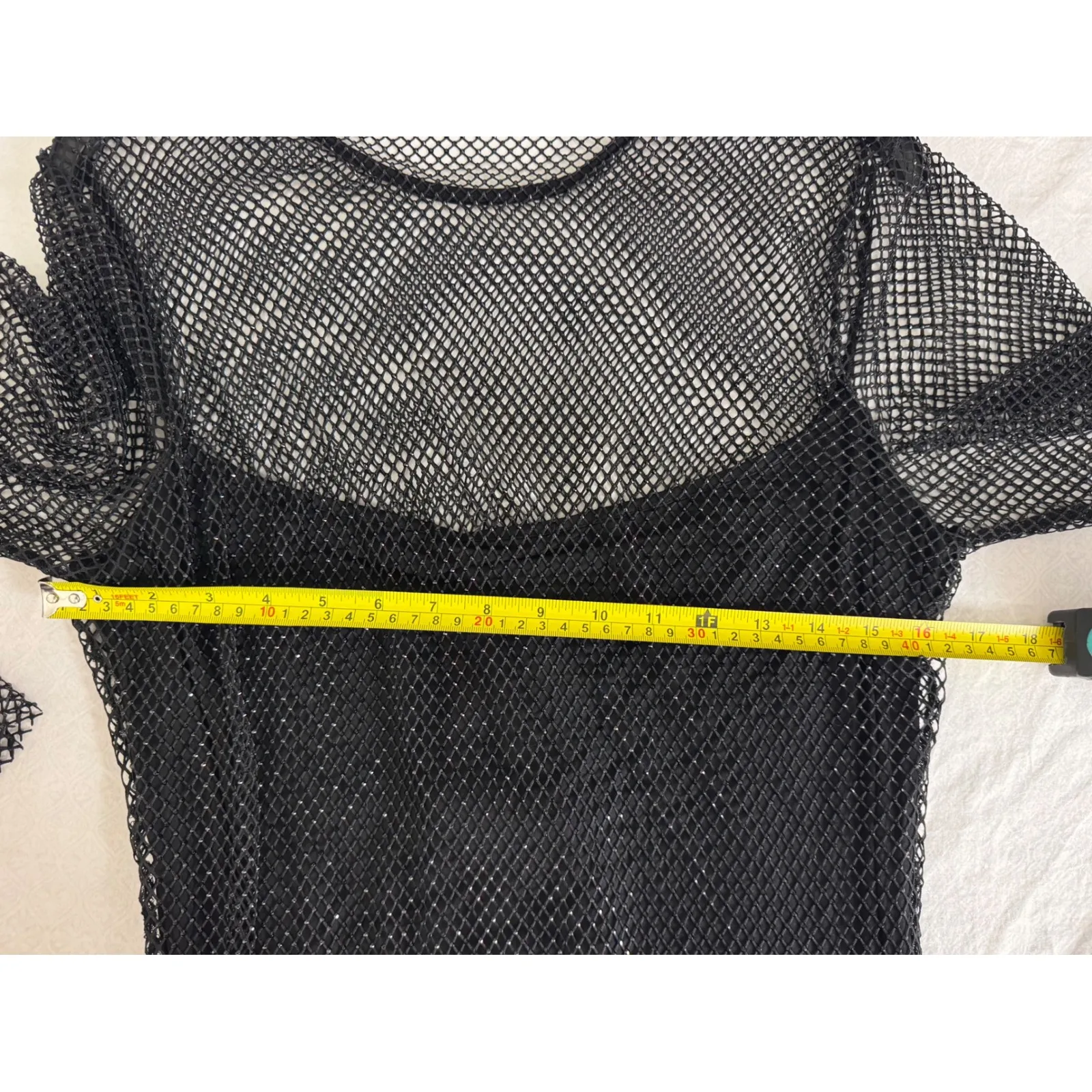 Aqua Black Mini Dress‎ Sparkly Mesh Long Sleeve Party Cocktail XXL - Image 8