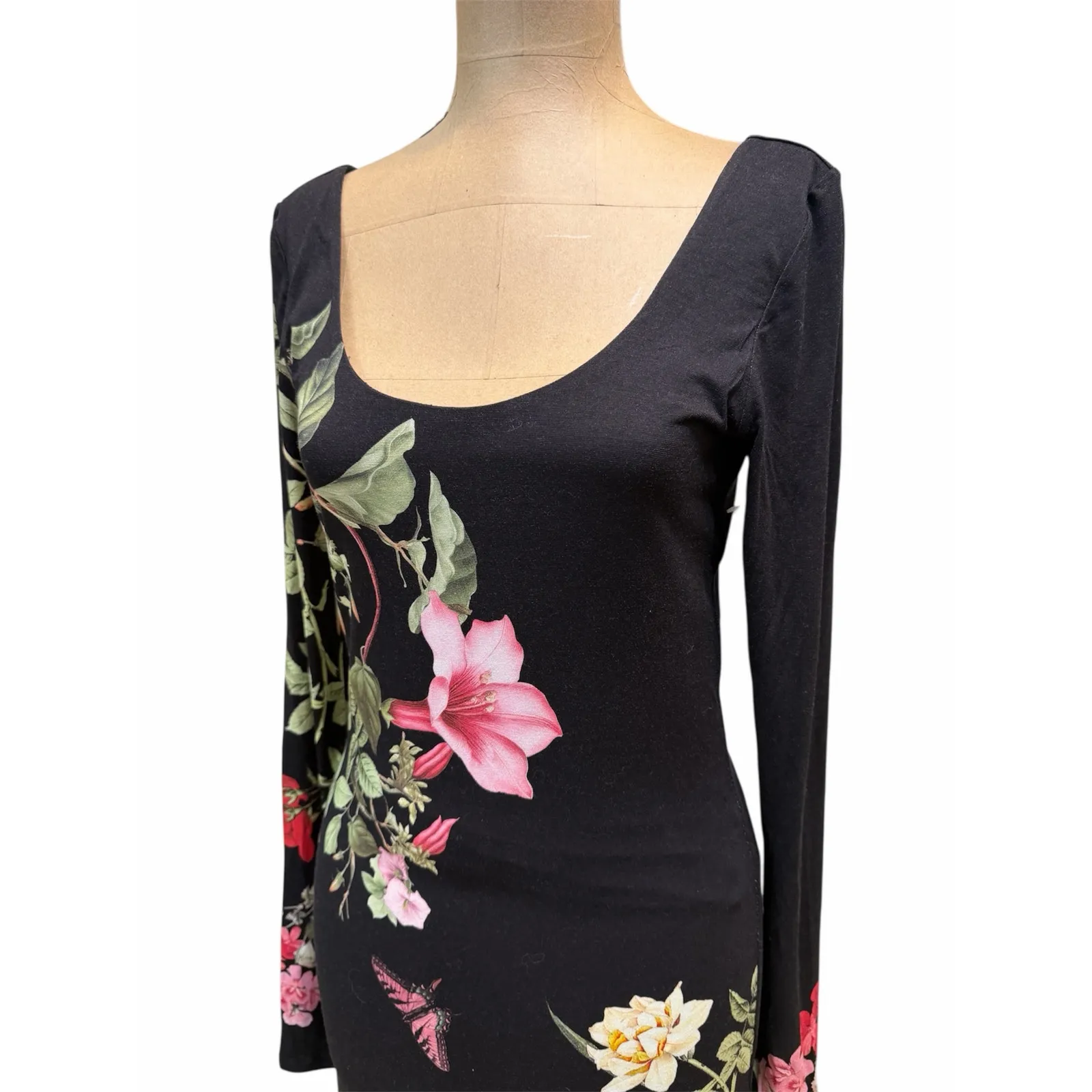 Alice + Olivia Midi Dress Delora Floral Long Sleeve Body Con $440 size 2 New - Image 8