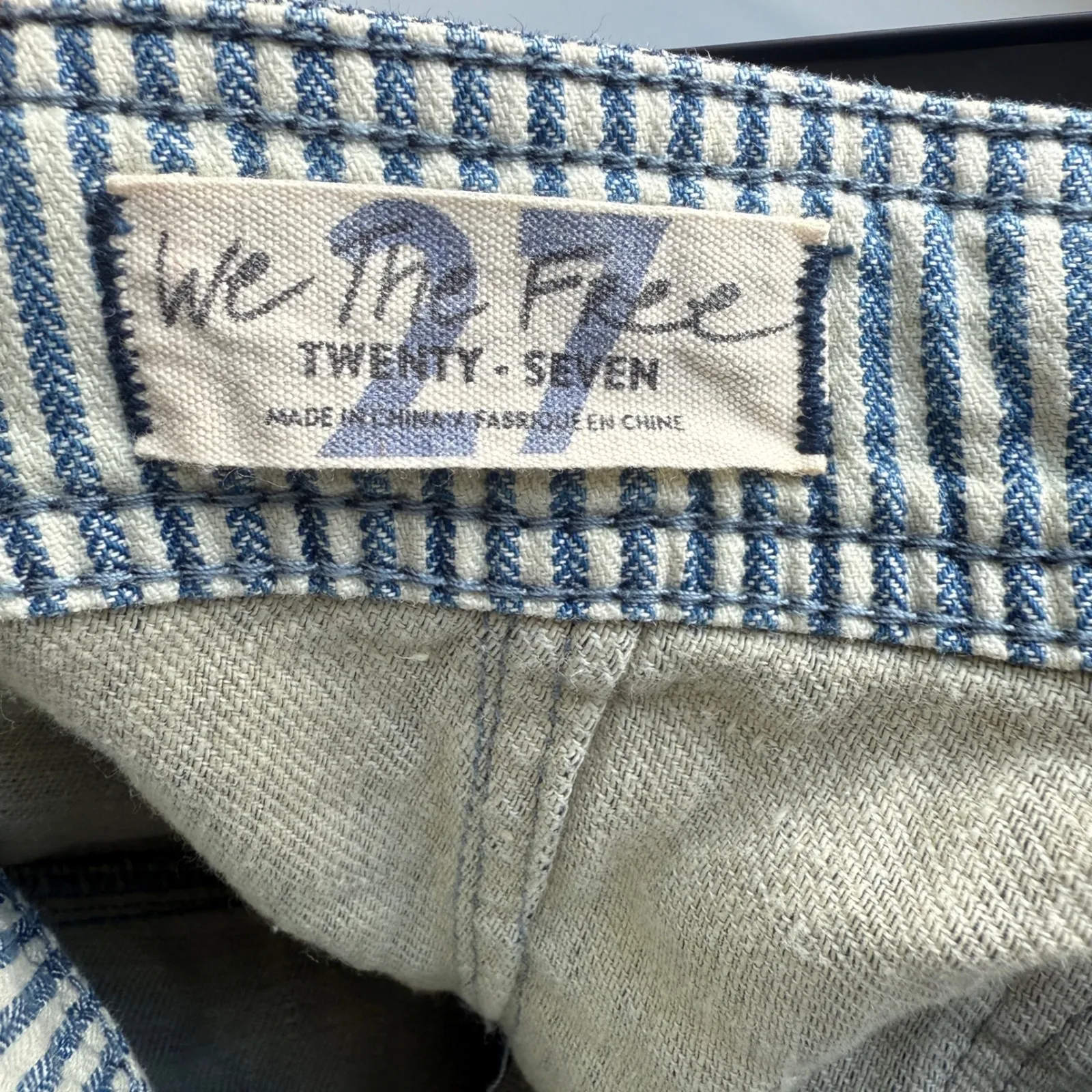 We The Free Linen Cotton Blend Jogger‎ Pants Denim Blue Womens Size 27 - Image 6