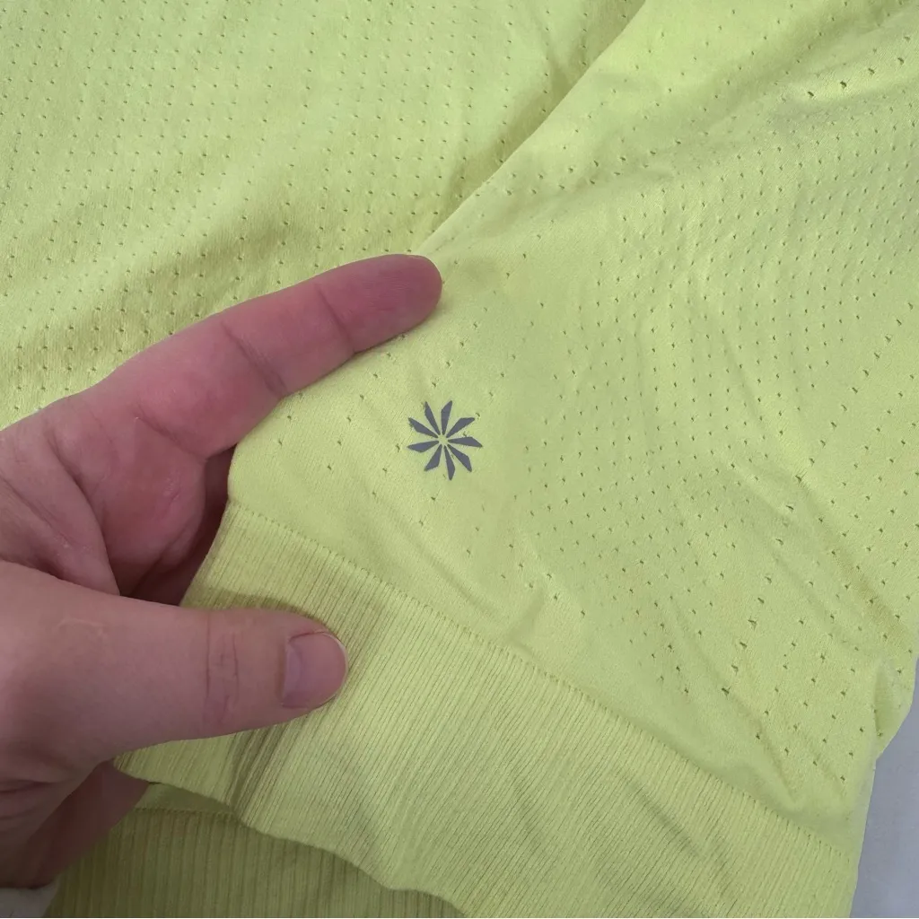 Athleta  Neon Yellow Seamless Long Sleeve Shirt - Image 3