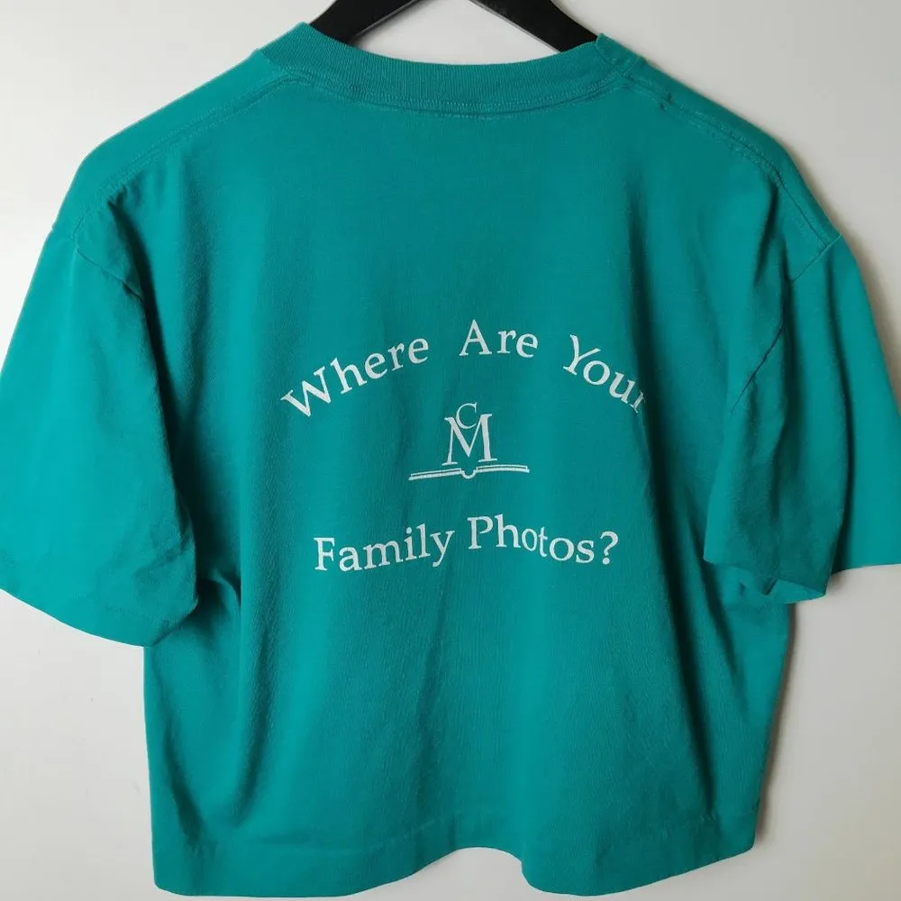Vintage Where Are Your Family Photos T Shirt USA Crop Top Creative Memory Large - Image 6