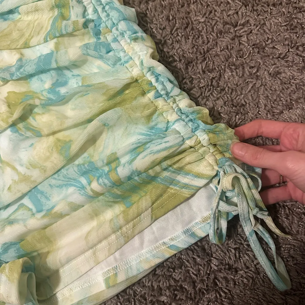 Timing Blue and Green Marble Mini Dress - Image 3