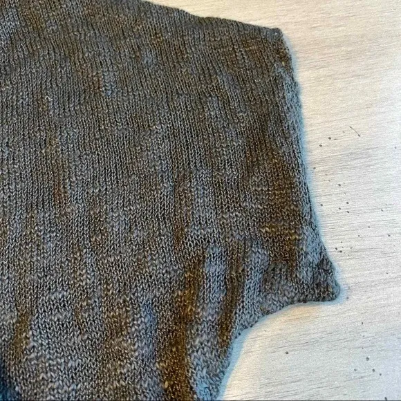 Catherines Womens Black Knit Cardigan Open Front Short‎ Sleeve Gray Top Size M - Image 4