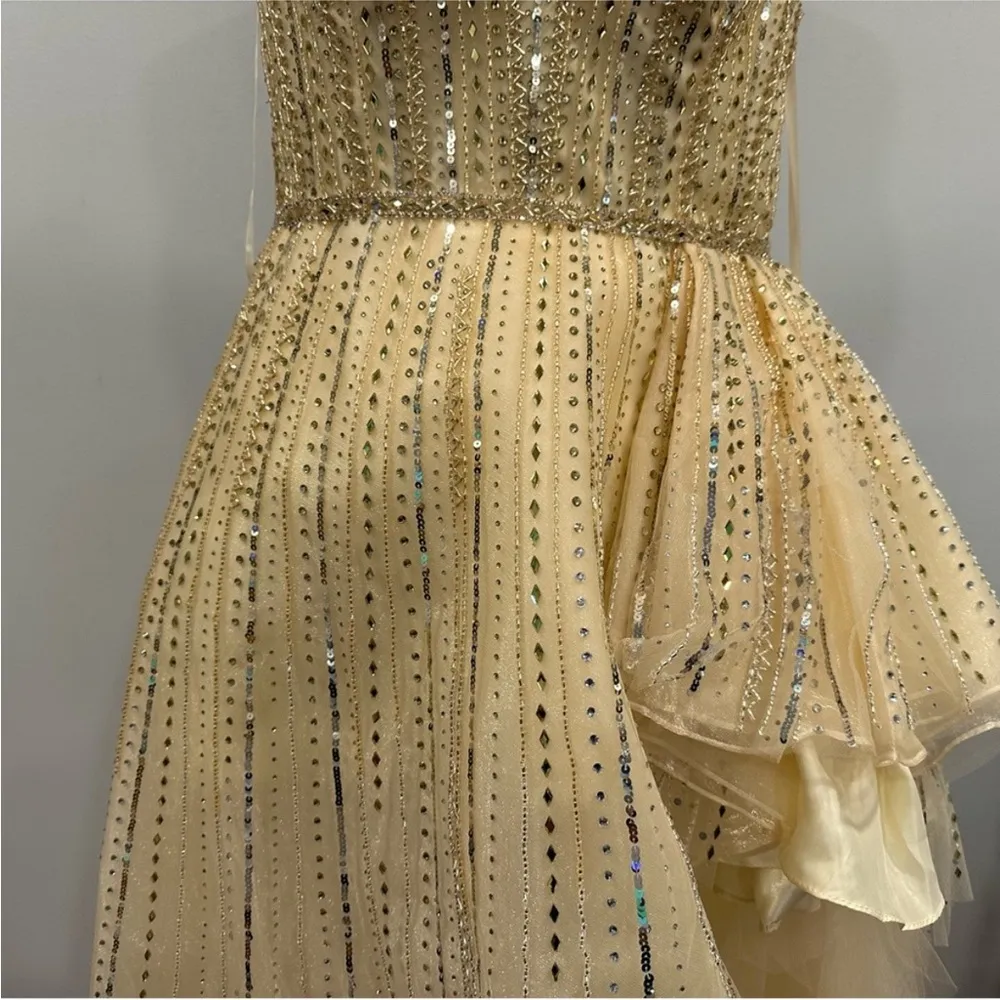 Mac Duggal 70124 Embellished Sleeveless Draped A Line Gown 12 - Image 4