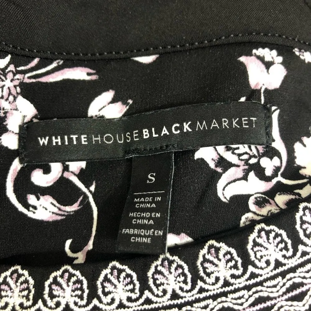 White House Black Market Floral Scroll Print Shift Dress Small EUC - Image 6