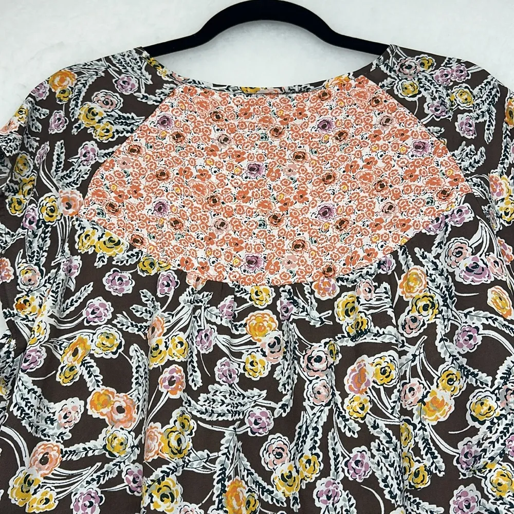 DR2 Daniel Rainn Nordstrom Sheer Sleeveless Floral Boho Top Blouse Sz XL Black - Image 4