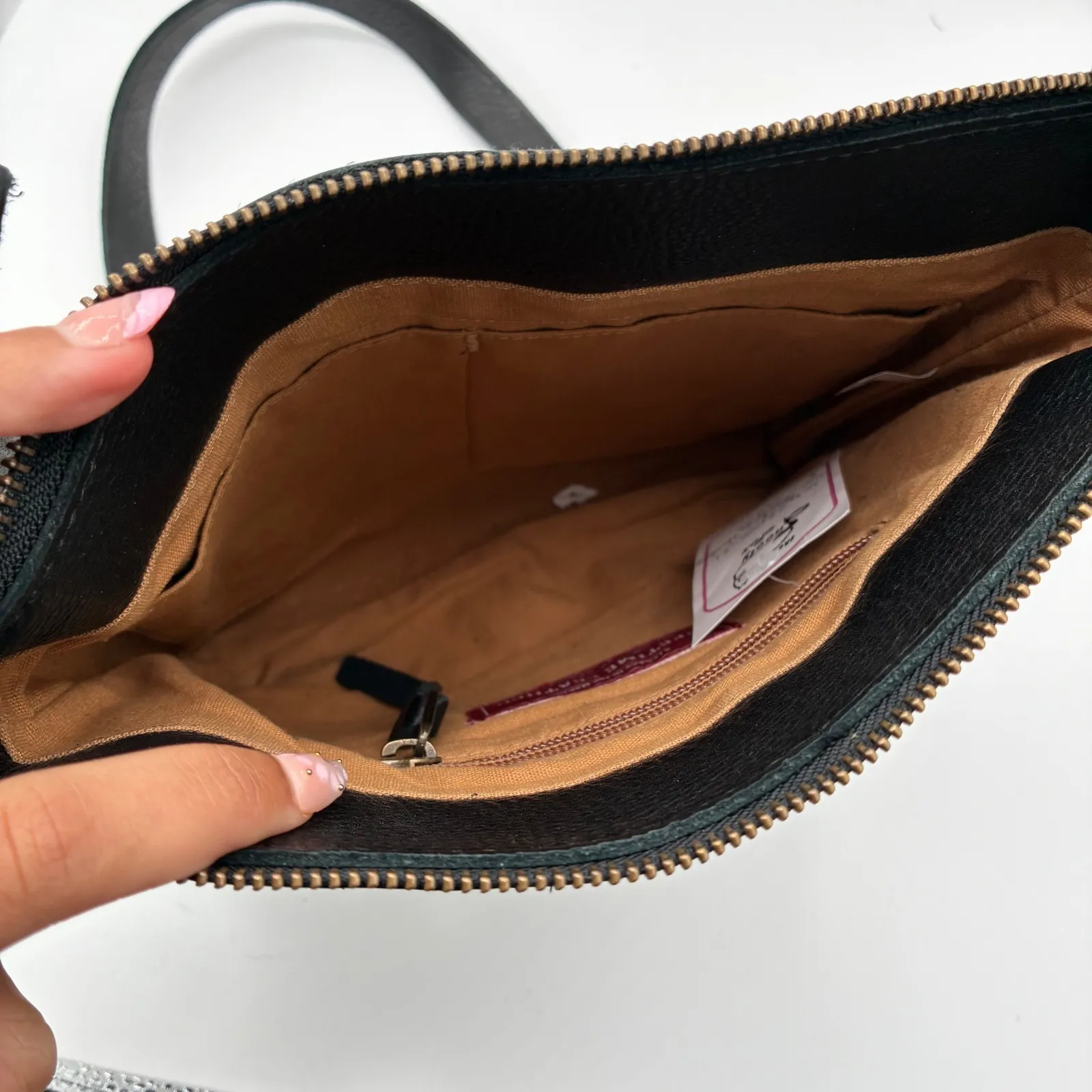 Lifetime Leather Crossbody Bag Shoulder Bag Top Zip Minimalist Black Purse Small - Image 7