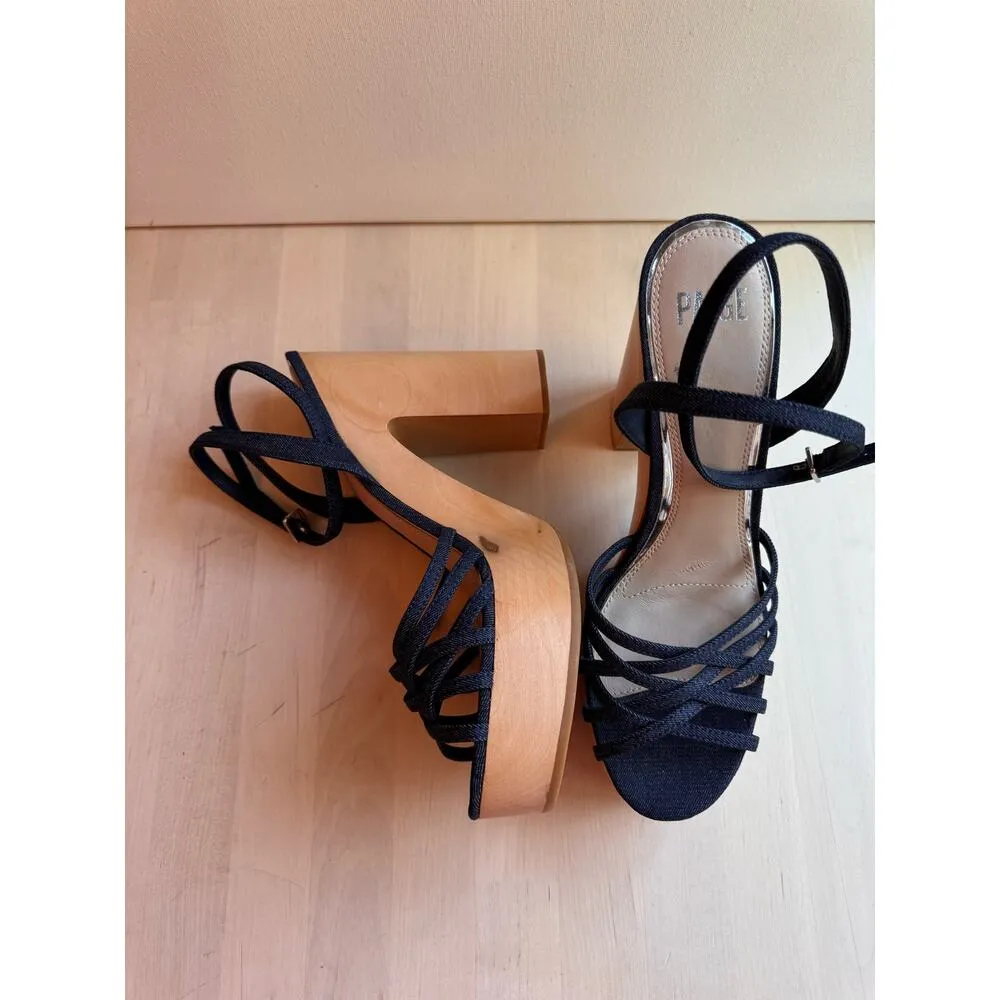 PAIGE indigo blue classic Strappy Chelsey Platform Sandal (Women) 9.5 - Image 5