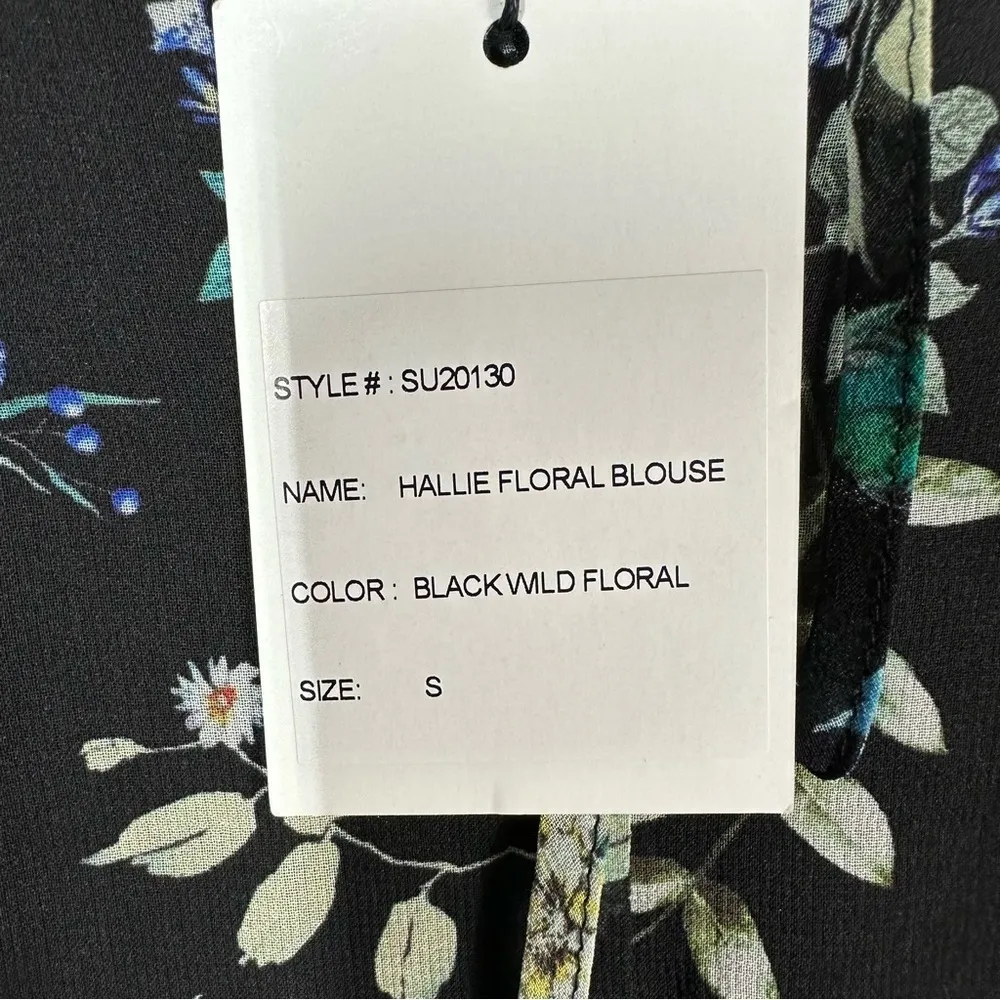 Generation Love Hallie Floral Silk Blouse Black Wild Floral Size Small - Image 10