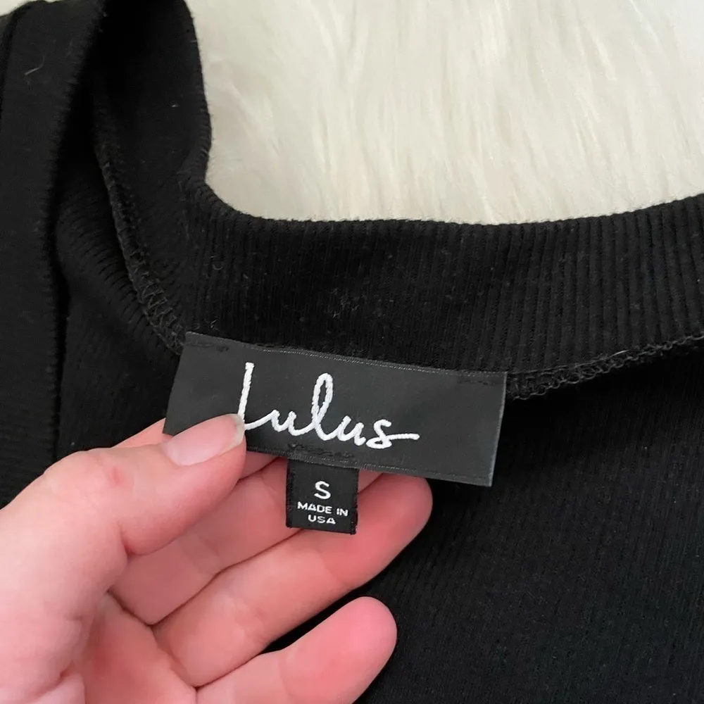 LULU’S Live In Love Black Knotted Shirt Dress - Image 5