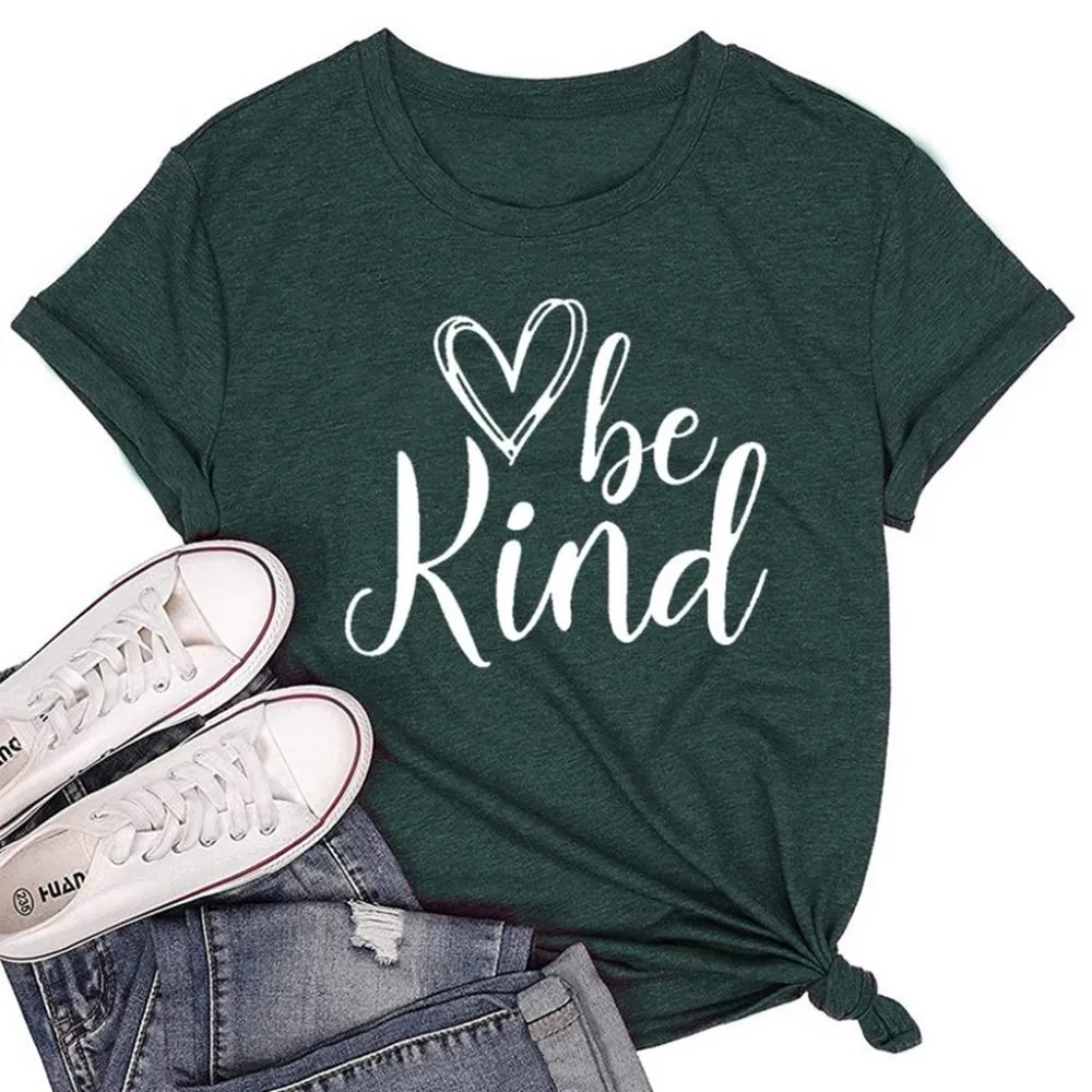 "BE KIND" GRAPHIC GREEN T - Image 3