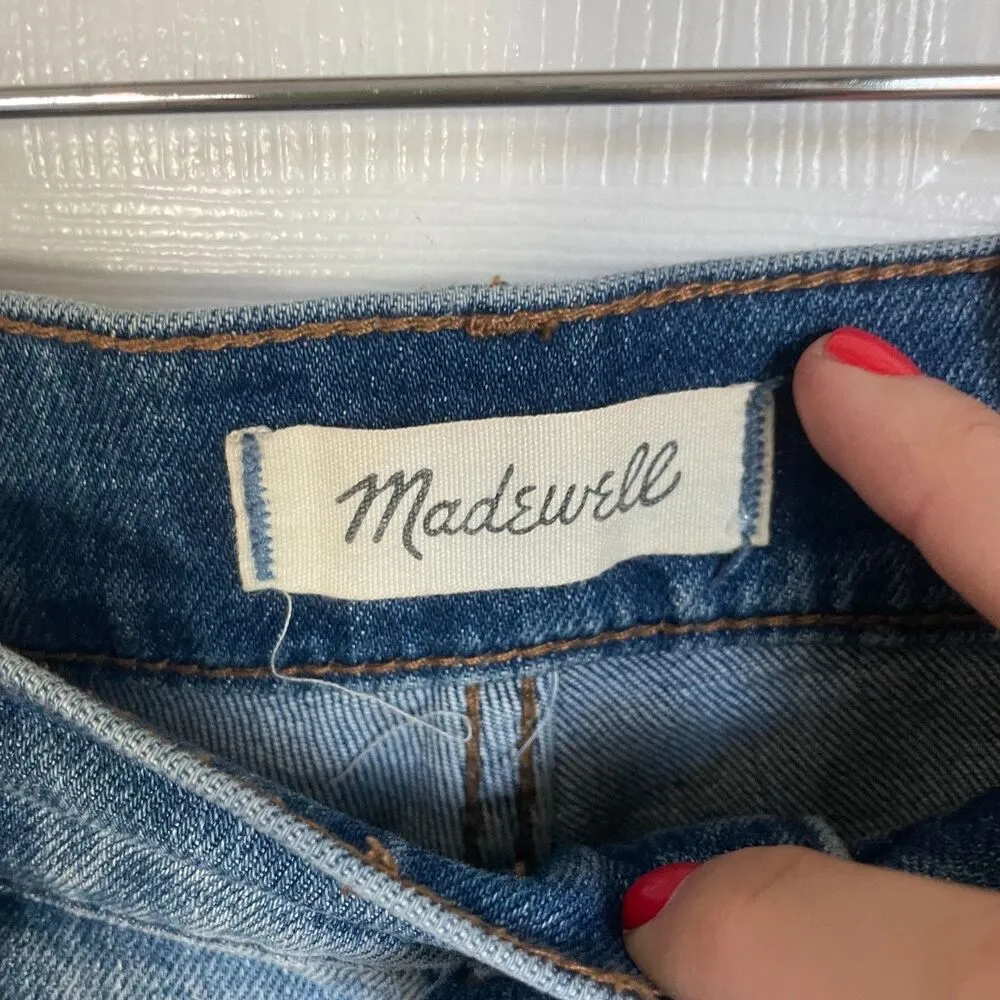 Madewell The Perfect Vintage Straight Jean size 24 raw hem distressed - Image 9