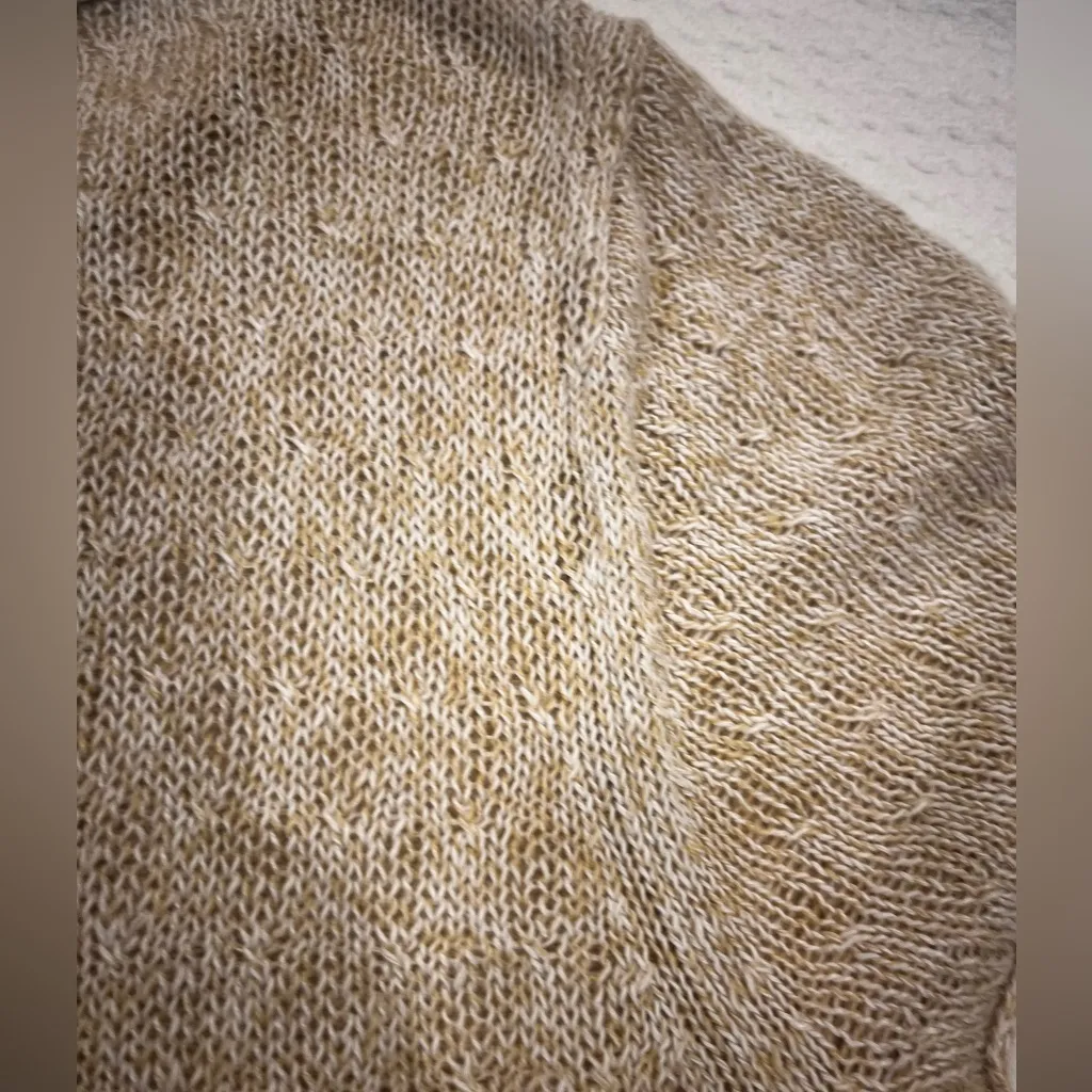 Eileen Fisher 100% Linen Tan Knit Short Sleeve Beach Cover-up Dress Size Large - Image 14