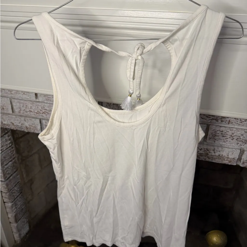 Lilly Pulitzer white Tank Top with tie back - Image 3