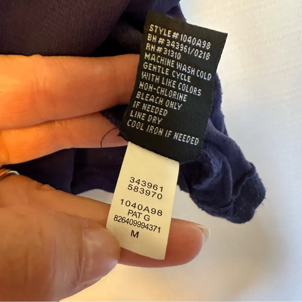 iZ Byer Blouse Tank Top Women’s Medium Floral Boho V-Neck Handkerchief Edge Blue - Image 8