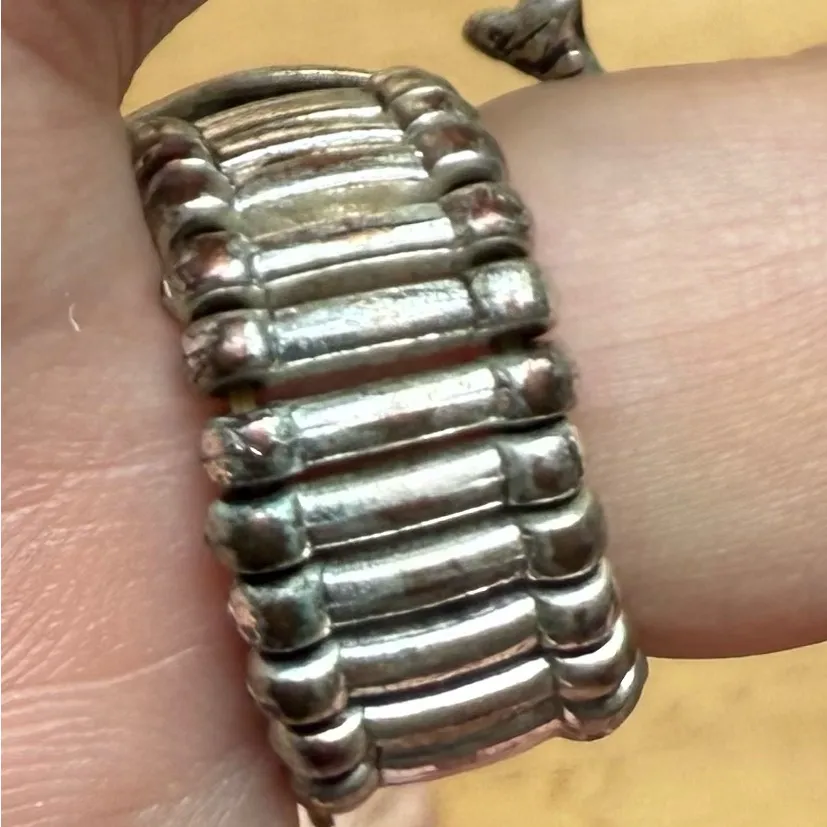 Fun and big Silver color Owl Ring with Glasses Fashion ring Black - Image 4