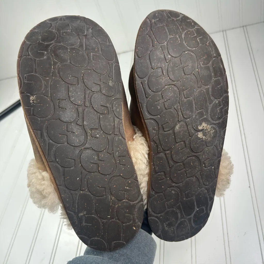 UGG Disquette Chestnut Suede Shearling Unisex Men’s Women’s Slippers Size 8.5 - Image 7