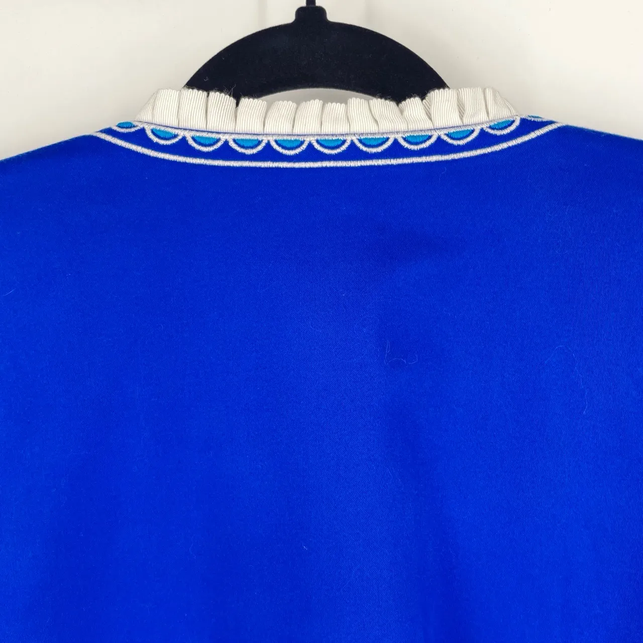 Bob Mackie Wearable Art Womens Blue Embroidered Floral Open Front Jacket Medium - Image 5