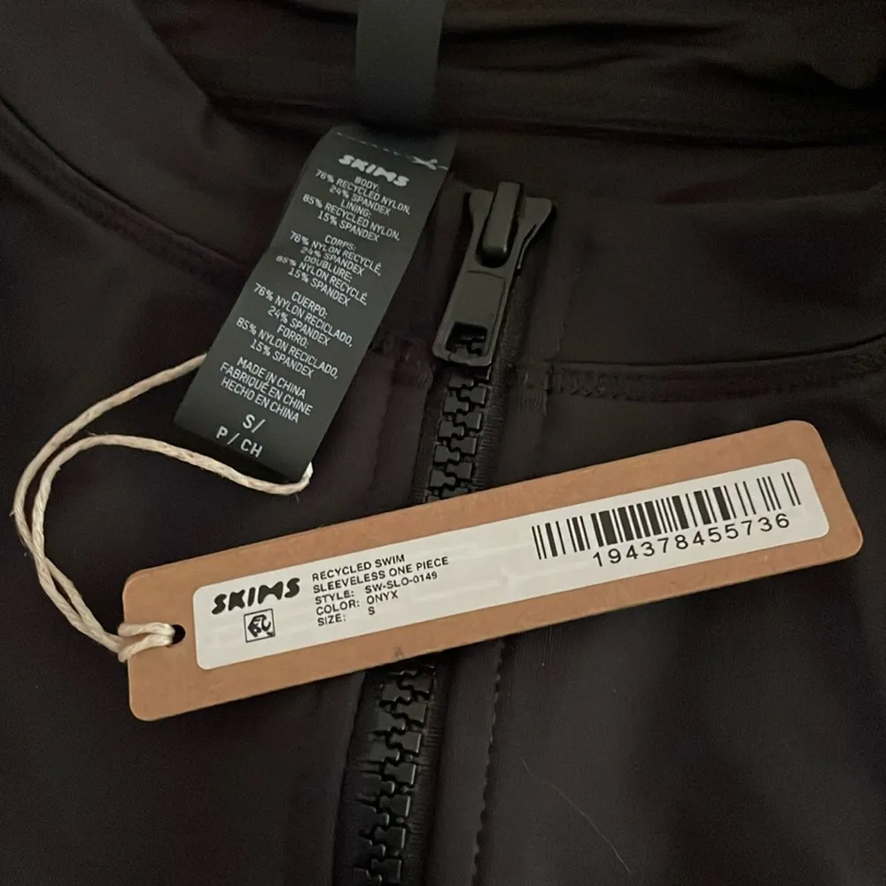 NWT Skims Zip up Sleeveless One Piece Swimsuit Black Onyx Size S - Image 9